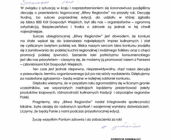 Bitwa Regionów odwołana!